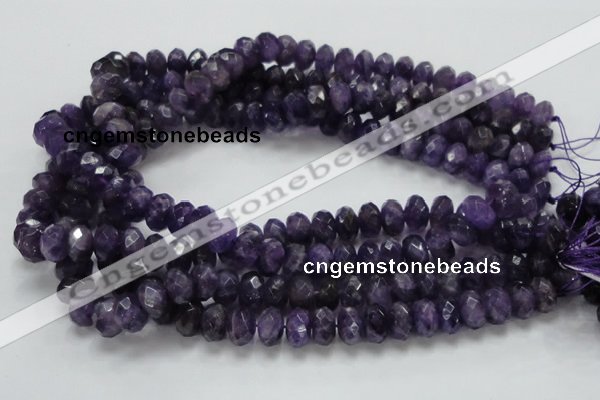 CNA63 15.5 inches 7*12mm faceted rondelle grade A natural amethyst beads