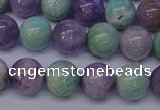 CNA654 15 inches 12mm round lavender amethyst & amazonite beads