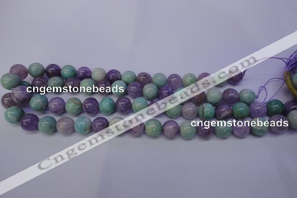 CNA654 15 inches 12mm round lavender amethyst & amazonite beads