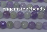 CNA662 15 inches 8mm faceted round lavender amethyst & prehnite beads