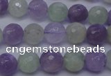 CNA663 15 inches 10mm faceted round lavender amethyst & prehnite beads