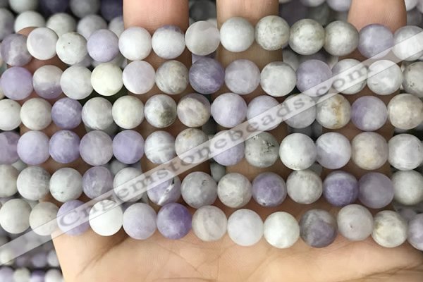 CNA677 15.5 inches 8mm round matte lavender amethyst beads