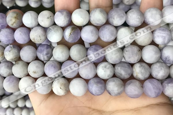 CNA678 15.5 inches 10mm round matte lavender amethyst beads