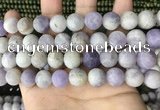 CNA679 15.5 inches 12mm round matte lavender amethyst beads