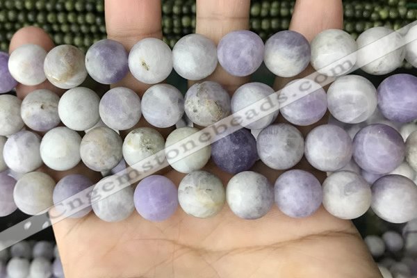 CNA679 15.5 inches 12mm round matte lavender amethyst beads