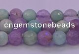 CNA681 15.5 inches 6mm faceted round lavender amethyst & amazonite beads