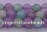 CNA682 15.5 inches 8mm faceted round lavender amethyst & amazonite beads