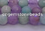 CNA683 15.5 inches 10mm faceted round lavender amethyst & amazonite beads