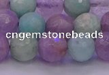 CNA684 15.5 inches 12mm faceted round lavender amethyst & amazonite beads