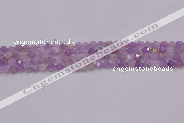 CNA691 15.5 inches 6mm faceted nuggets lavender amethyst beads