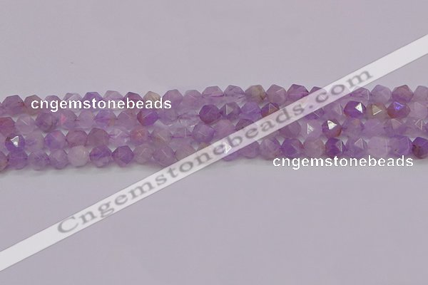 CNA692 15.5 inches 8mm faceted nuggets lavender amethyst beads