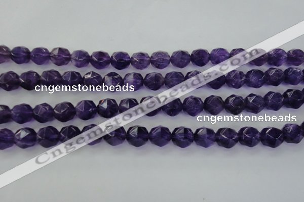 CNA70 15.5 inches 10mm faceted round natural amethyst beads