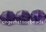 CNA71 15.5 inches 12mm faceted round natural amethyst beads