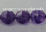 CNA72 15.5 inches 14mm faceted round natural amethyst beads