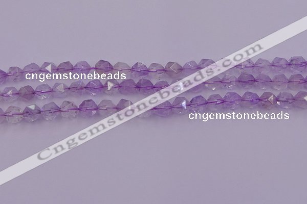 CNA731 15.5 inches 8mm faceted nuggets light lavender amethyst beads