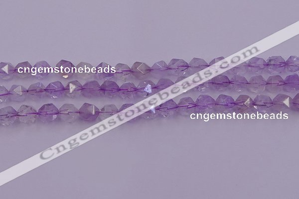 CNA732 15.5 inches 10mm faceted nuggets light lavender amethyst beads