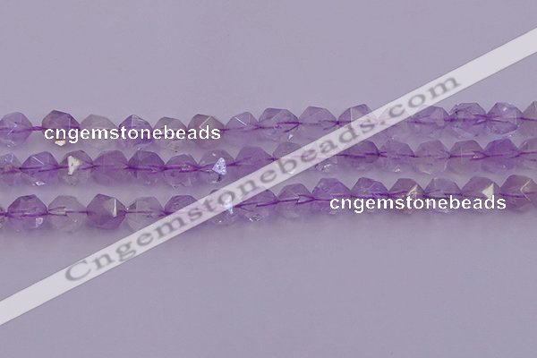 CNA733 15.5 inches 12mm faceted nuggets light lavender amethyst beads