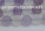 CNA737 15.5 inches 8mm round matte amethyst & white crystal beads