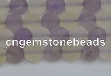 CNA741 15.5 inches 6mm round matte amethyst & citrine beads