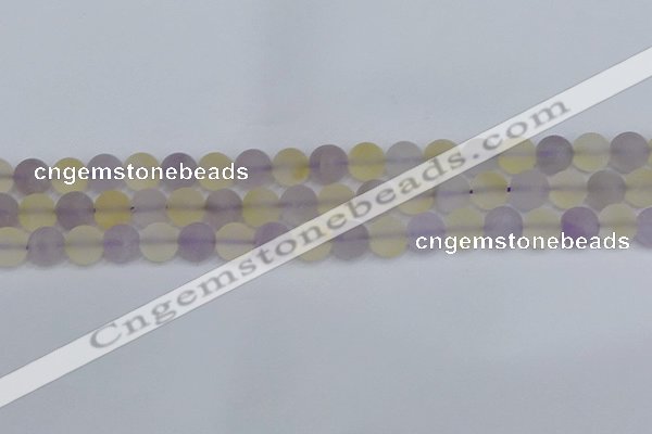 CNA742 15.5 inches 8mm round matte amethyst & citrine beads