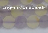 CNA744 15.5 inches 12mm round matte amethyst & citrine beads