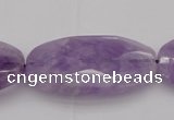 CNA750 15.5 inches 20*40mm faceted oval lavender amethyst beads