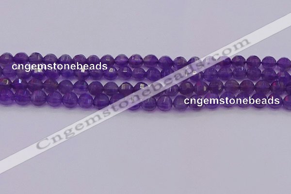 CNA751 15.5 inches 6mm faceted round natural amethyst beads