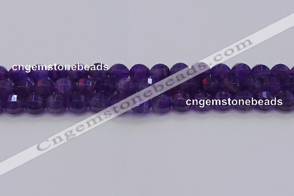 CNA753 15.5 inches 10mm faceted round natural amethyst beads