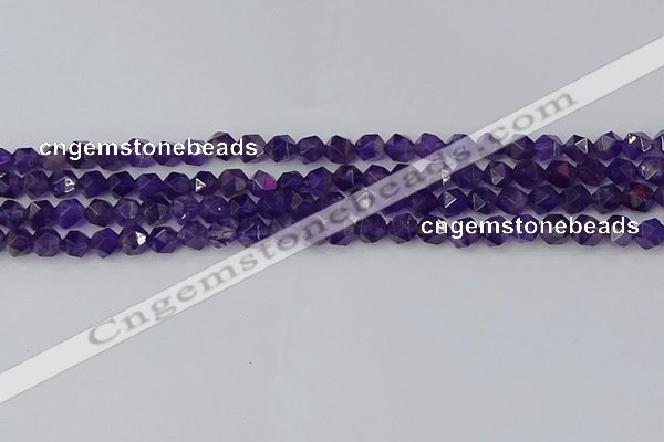 CNA757 15.5 inches 6mm faceted nuggets amethyst beads wholesale