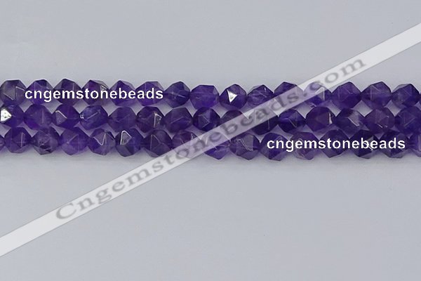 CNA759 15.5 inches 10mm faceted nuggets amethyst beads wholesale