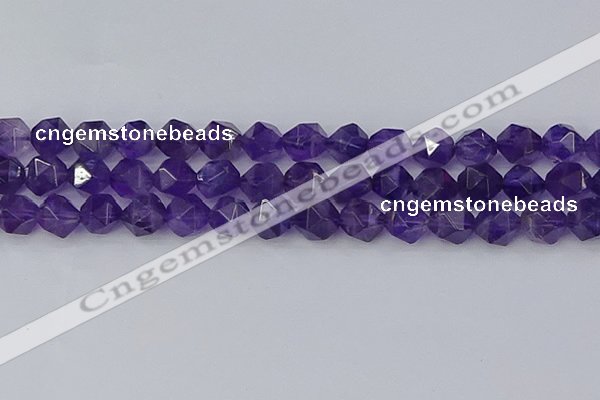 CNA760 15.5 inches 12mm faceted nuggets amethyst beads wholesale