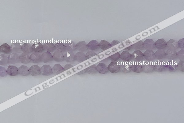 CNA762 15.5 inches 8mm faceted nuggets light lavender amethyst beads