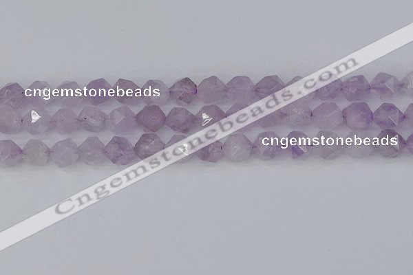 CNA764 15.5 inches 12mm faceted nuggets light lavender amethyst beads