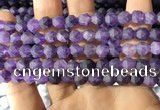 CNA766 15.5 inches 6mm faceted nuggets matte amethyst beads