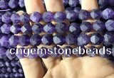 CNA768 15.5 inches 10mm faceted nuggets matte amethyst beads
