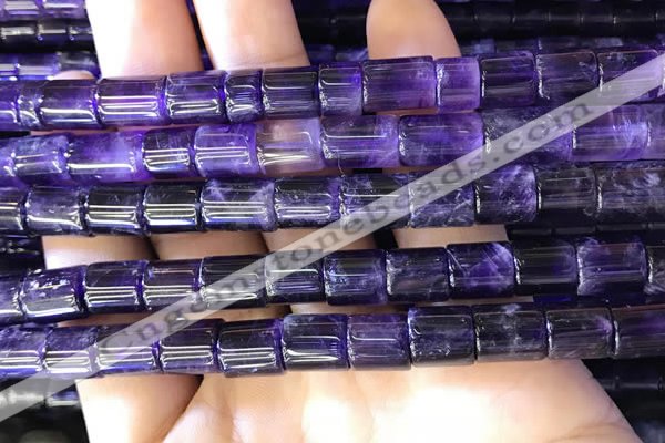 CNA778 15.5 inches 8*8mm - 8*9mm tube natural amethyst beads