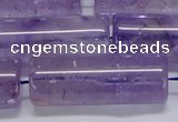 CNA817 15.5 inches 15*40mm tube natural light amethyst beads