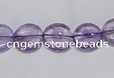 CNA820 15.5 inches 10mm flat round natural light amethyst beads