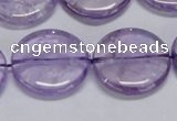 CNA826 15.5 inches 25mm flat round natural light amethyst beads