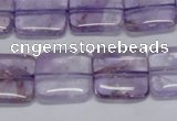CNA841 15.5 inches 12mm square natural light amethyst beads
