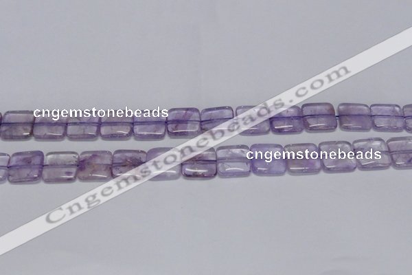 CNA841 15.5 inches 12mm square natural light amethyst beads