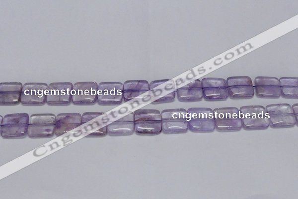 CNA842 15.5 inches 14mm square natural light amethyst beads