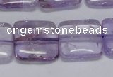 CNA844 15.5 inches 18mm square natural light amethyst beads