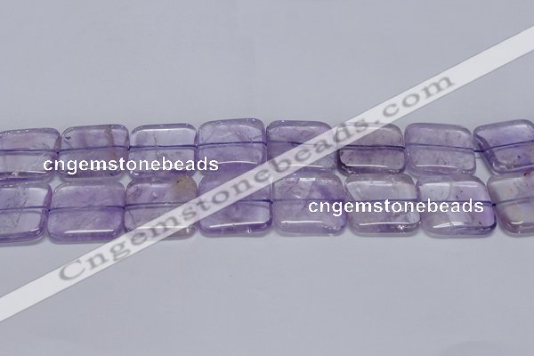 CNA847 15.5 inches 30mm square natural light amethyst beads