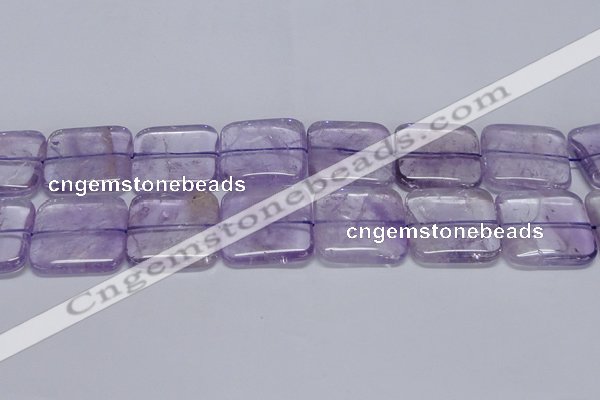 CNA848 15.5 inches 35mm square natural light amethyst beads