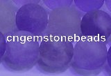 CNA915 15.5 inches 14mm round matte amethyst gemstone beads