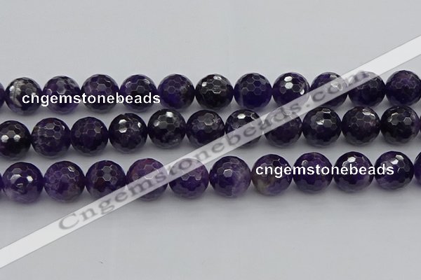 CNA918 15.5 inches 16mm faceted round natural amethyst beads