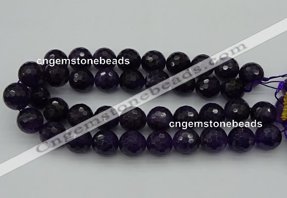 CNA920 15.5 inches 20mm faceted round natural amethyst beads