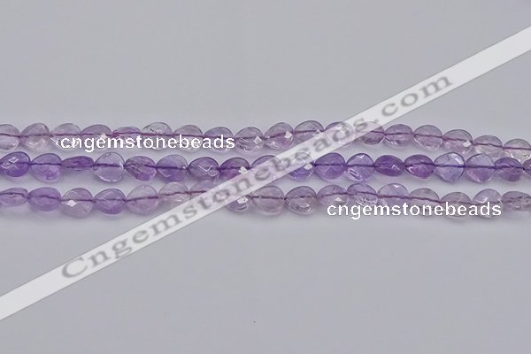 CNA924 15.5 inches 10*10mm faceted flat teardrop natural amethyst beads