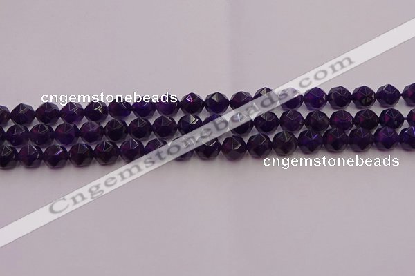 CNA937 15.5 inches 8mm faceted nuggets amethyst gemstone beads